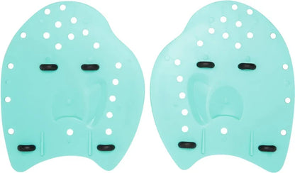 Amani Spearmint Hand Paddle Set in vibrant green, designed for swimming or water sports, showcasing two textured paddles.