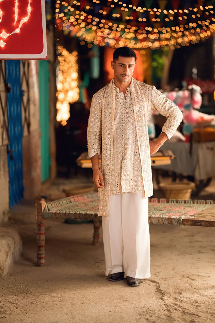 AMEER – BEIGE KURTA PAJAMA