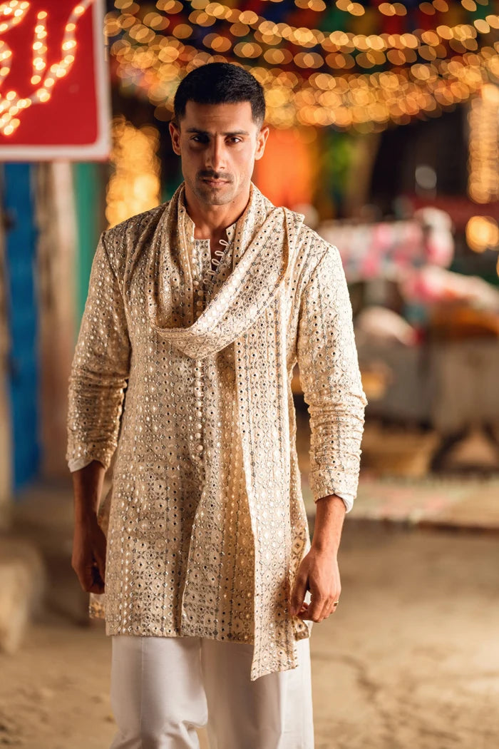 AMEER – BEIGE KURTA PAJAMA