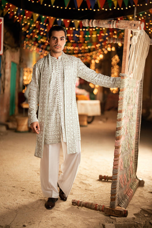 AMEER – MINT GREEN KURTA PAJAMA