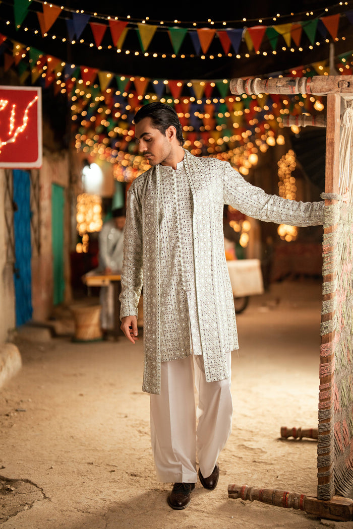AMEER – MINT GREEN KURTA PAJAMA