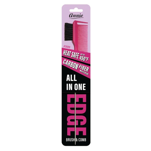 Annie All In One Carbon Edge Brush & Comb, 1 Count, Assorted Colors