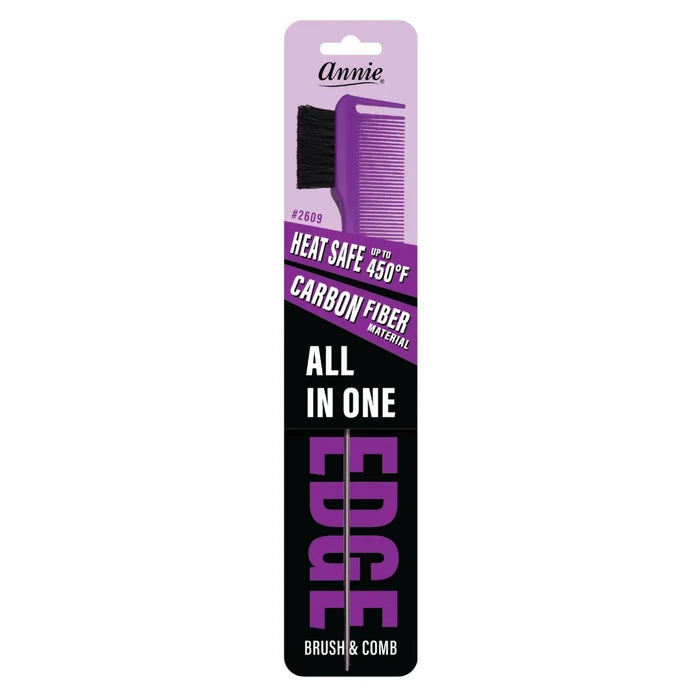 Annie All In One Carbon Edge Brush & Comb, 1 Count, Assorted Colors