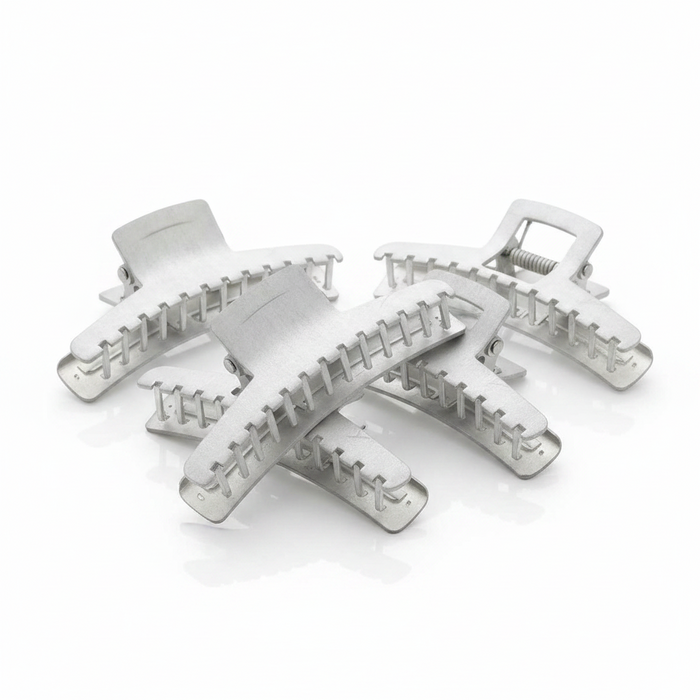 Annie Aluminum Wave Clamps 3 Inch, 4 Count, Silver