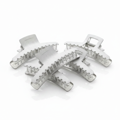 Annie Aluminum Wave Clamps 3 Inch, 4 Count, Silver