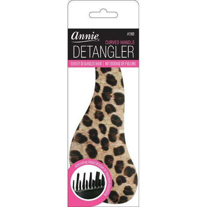 Annie Curved Handled Grip Detangler Brush, 1 Count, Leopard