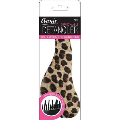 Annie Curved Handled Grip Detangler Brush, 1 Count, Leopard