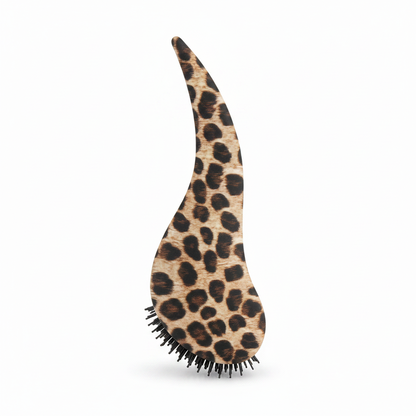 Annie Curved Handled Grip Detangler Brush, 1 Count, Leopard
