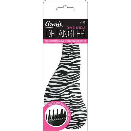 Annie Curved Handled Grip Detangler Brush, 1 Count, Zebra