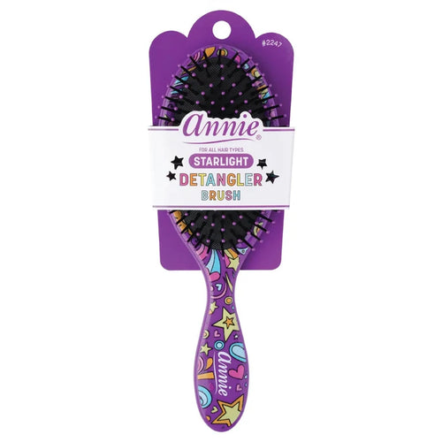 Annie Detangling Round Paddle Brush, 1 Count, Purple Starlight