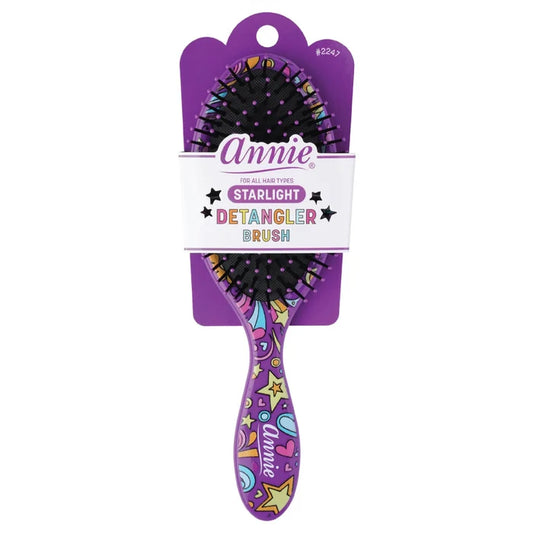 Annie Detangling Round Paddle Brush, 1 Count, Purple Starlight