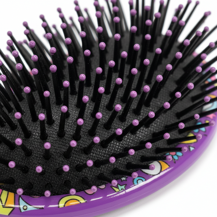 Annie Detangling Round Paddle Brush, 1 Count, Purple Starlight