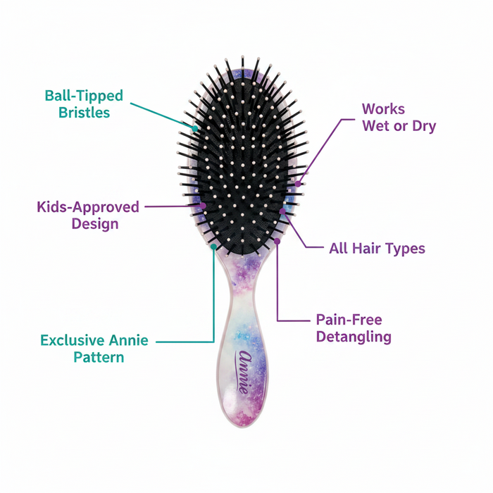 Annie Detangling Round Paddle Brush, 1 Count, Universe Daydream