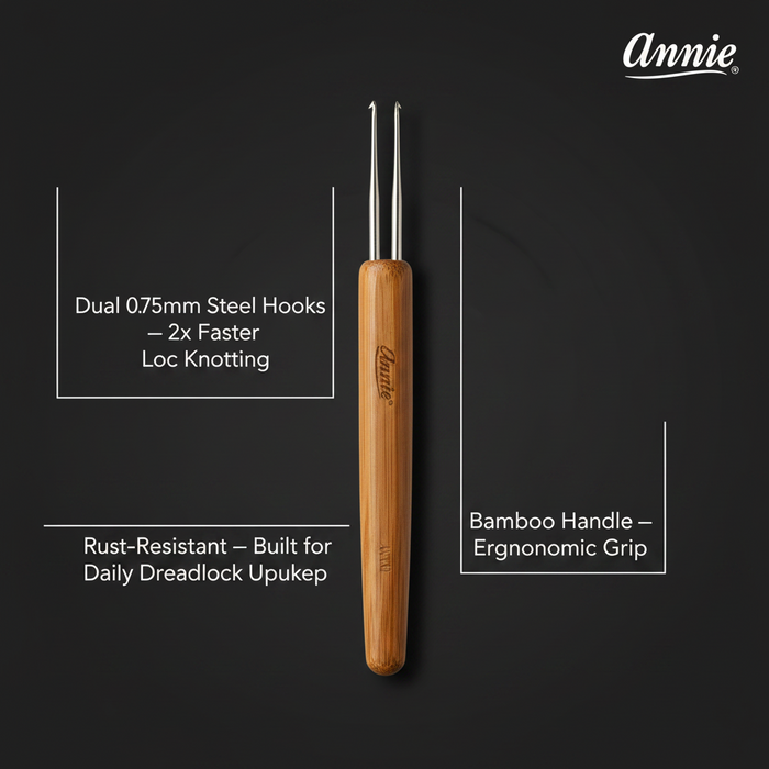 Annie Dreadlocks Crochet Needle 2 Hook 0.75mm, 1 Count, Wood
