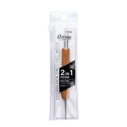 Annie Dreadlocks Crochet Needle 2 In 1 0.75mm, 1 Count, Wood