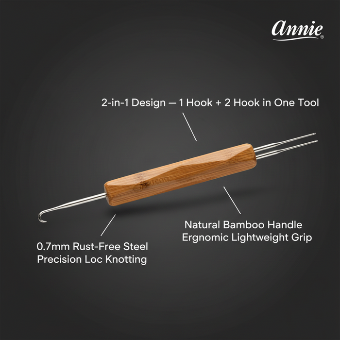 Annie Dreadlocks Crochet Needle 2 In 1 0.75mm, 1 Count, Wood