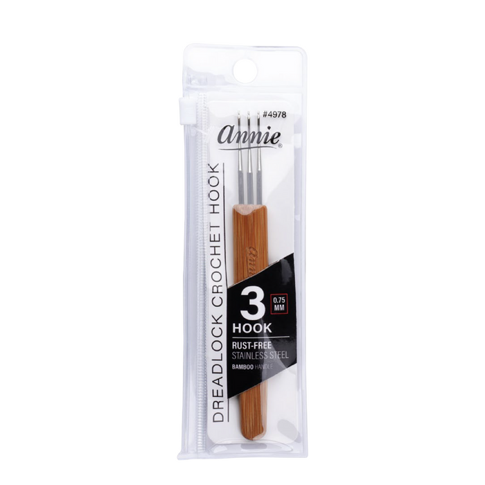 Annie Dreadlocks Crochet Needle 3 Hook 0.75mm, 1 Count, Wood