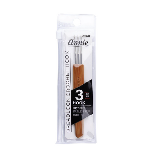 Annie Dreadlocks Crochet Needle 3 Hook 0.75mm, 1 Count, Wood