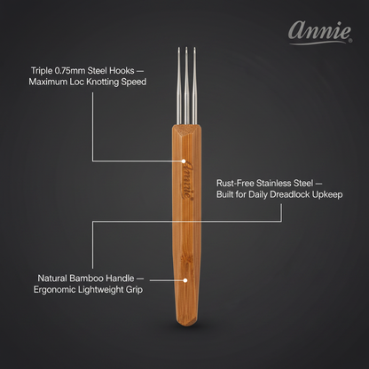 Annie Dreadlocks Crochet Needle 3 Hook 0.75mm, 1 Count, Wood