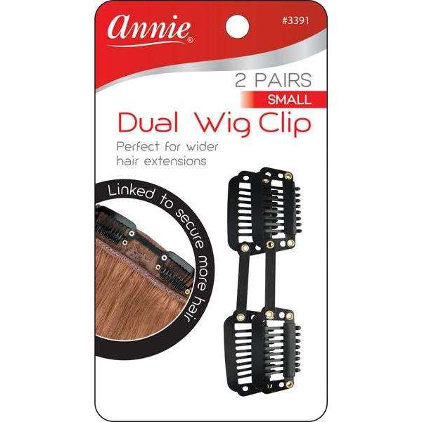 Annie Dual Wig Clip Small, 2 Count, Black