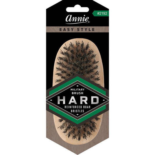 Annie Easy Style Hard Military Brush Boar & Nylon Bristle, 1 Count, Light Brown