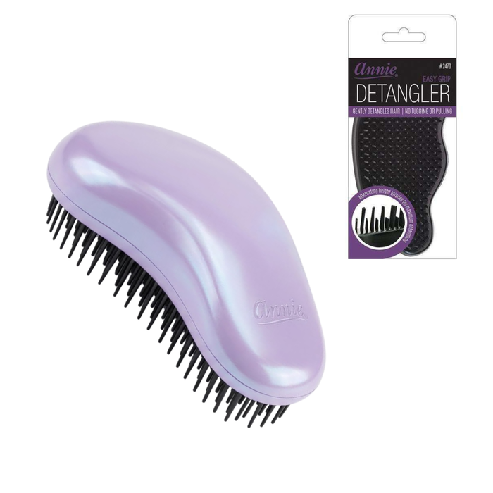 Annie EZ Grip Detangler Brush, 1 Count, Purple