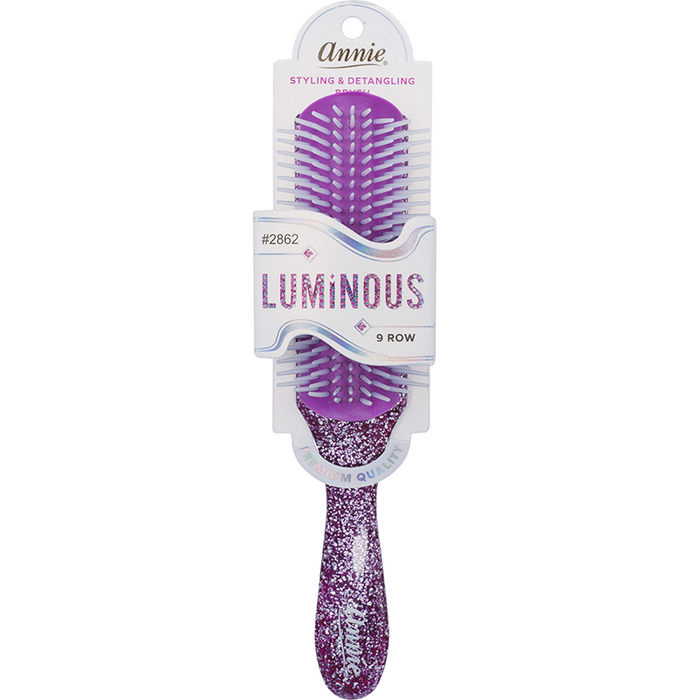 Annie Luminous 9 Row Styling Brush, 1 Count, Assorted Colors