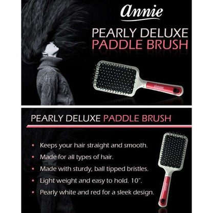 Annie Pearly Deluxe Paddle Brush Red