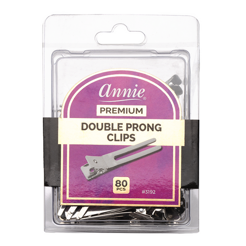 Annie Premium Double Prong Metal Hair Clips, 80 Count, Silver