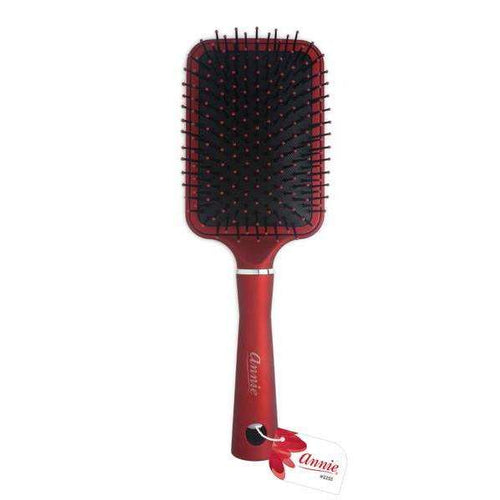 Annie Salon Pro Paddle Brush, Ball-Tipped Bristles, Red