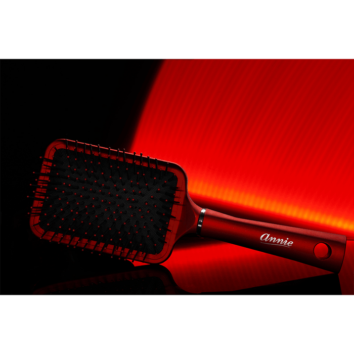 Annie Salon Pro Paddle Brush, Ball-Tipped Bristles, Red