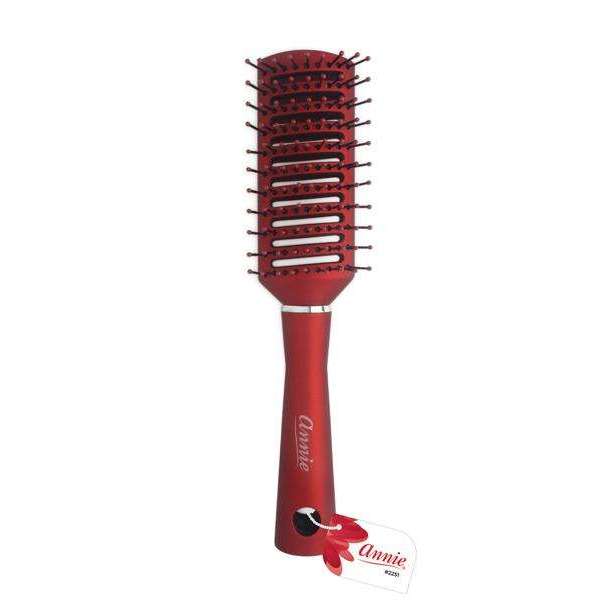 Annie Salon Pro Vent Brush, Ball-Tipped Bristles, Red