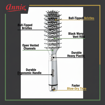 Annie Salon Vent Drying Brush, 1 Count, Silver