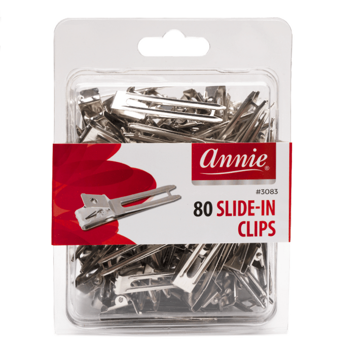 Annie Slide-In Metal Hair Clips, 80 Count, Silver