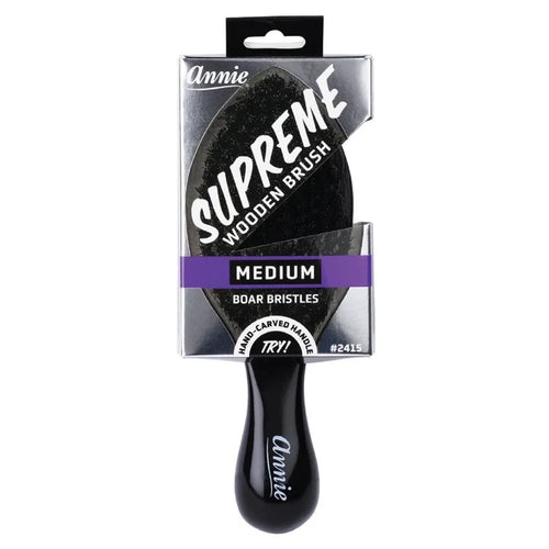 Annie Supreme Club Brush Medium Boar Bristles, 1 Count, Black