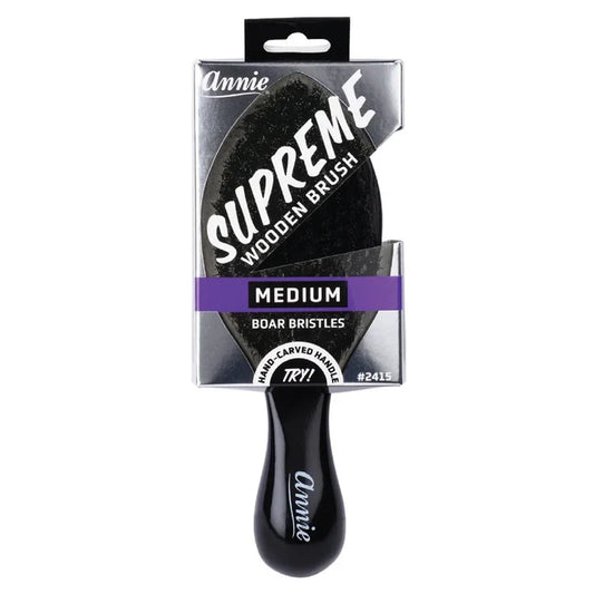 Annie Supreme Club Brush Medium Boar Bristles, 1 Count, Black