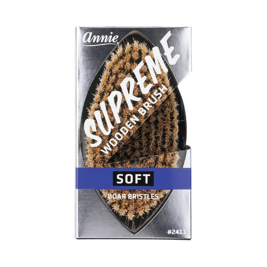 Annie Supreme Military Brush Soft Boar Bristles, 1 Count, Black