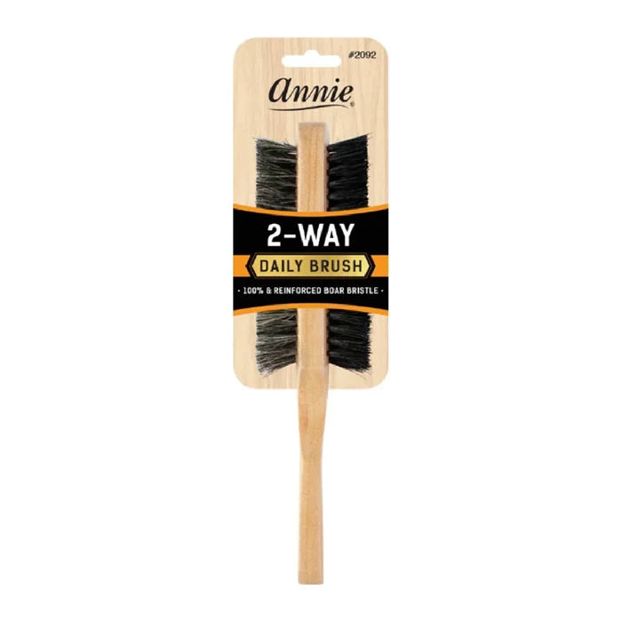 Annie Two Way 5 Row Soft and Hard Bristle Wooden Brush, 1 Count, Light Brown