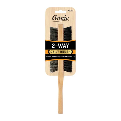 Annie Two Way 5 Row Soft and Hard Bristle Wooden Brush, 1 Count, Light Brown