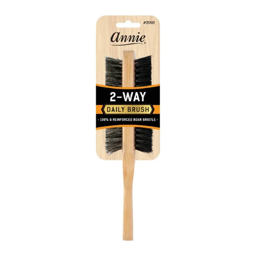 Annie Two Way 5 Row Soft and Hard Bristle Wooden Brush, 1 Count, Light Brown