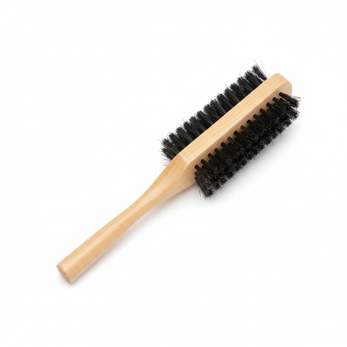 Annie Two Way 5 Row Soft and Hard Bristle Wooden Brush, 1 Count, Light Brown