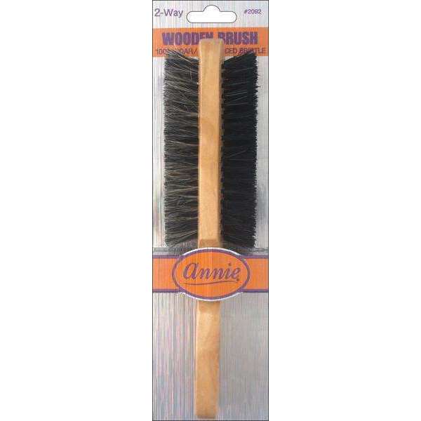 Annie Two Way 5 Row Soft and Hard Bristle Wooden Brush, 1 Count, Light Brown