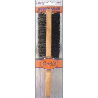 Annie Two Way 5 Row Soft and Hard Bristle Wooden Brush, 1 Count, Light Brown