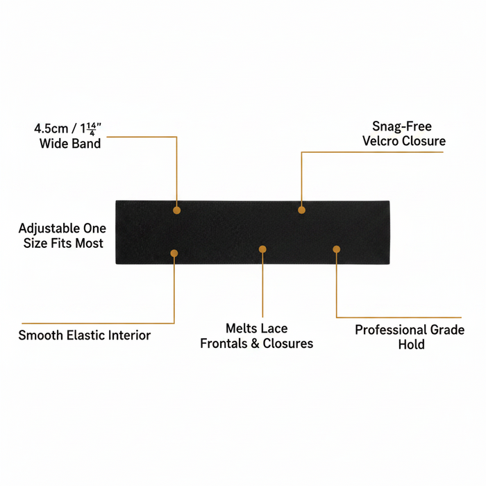 Annie Velcro Wig Band 4.5cm, 1 Count, Black