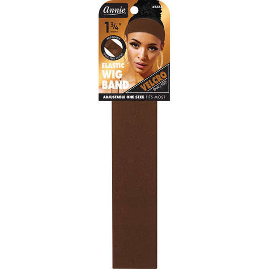 Annie Velcro Wig Band 4.5cm Brown
