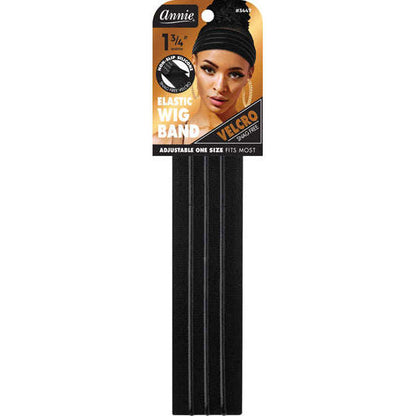 Annie Velcro Wig Band 4.5cm Silicone Grip, 1 Count, Black