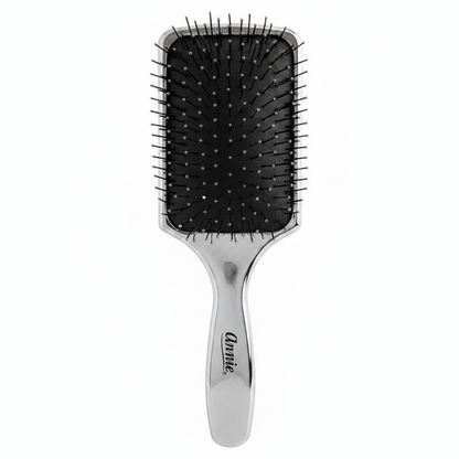 Annie Wet & Dry Cushion Paddle Brush Nylon Bristle, 1 Count, Silver