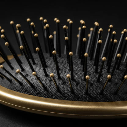 Annie Wet & Dry Oval Cushion Brush Flexible Bristle, 1 Count, Gold