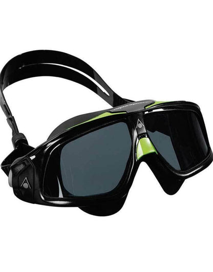 Black and green Aqua Sphere Seal 2.0 swim goggles with clear lenses