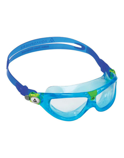 Blue and green Aqua Sphere Seal Kid 2 goggles for kids